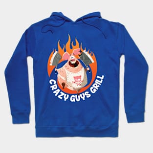 Crazy Guys Grill Pig Hoodie